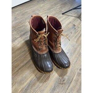 VTG LL Bean Insulated Duck Boots Men’s 13 Brown Leather Maine USA Made Hunting